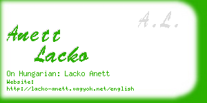anett lacko business card